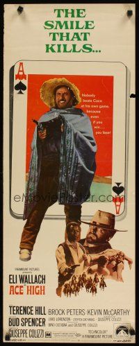 2a038 ACE HIGH insert '69 Eli Wallach, Terence Hill, spaghetti western, cool ace of spades design!