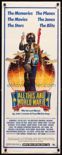 2a048 ALL THIS & WORLD WAR II insert '77 Lennon & McCartney, hippie w/gas mask & bombers art!