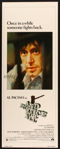 2a056 AND JUSTICE FOR ALL insert '79 directed by Norman Jewison, Al Pacino is out of order!
