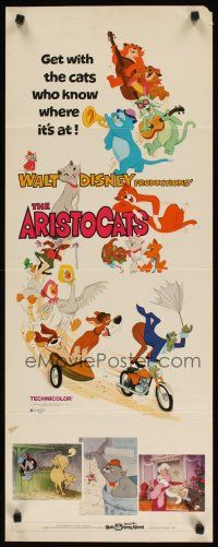 2a066 ARISTOCATS insert '71 Walt Disney feline jazz musical cartoon, great colorful image!