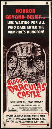 2a102 BLOOD OF DRACULA'S CASTLE insert '69 Al Adamson directed vampire horror, John Carradine!