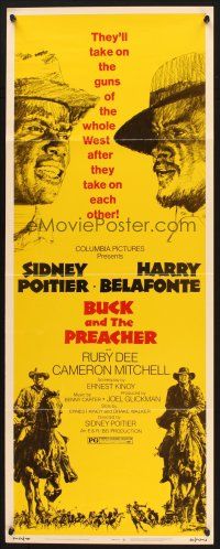 2a125 BUCK & THE PREACHER insert '72 Sidney Poitier and Harry Belafonte face off!
