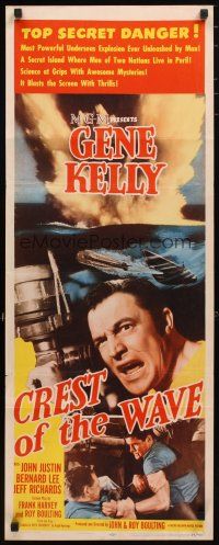 2a168 CREST OF THE WAVE insert '54 great close up of angry Gene Kelly at periscope of submarine!