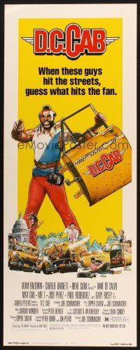 2a174 D.C. CAB insert '83 great Drew Struzan art of angry Mr. T with torn-off cab door!