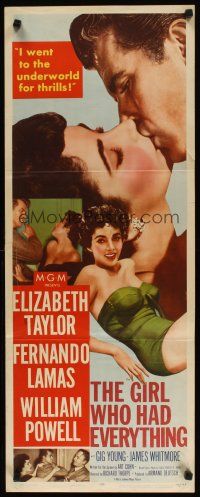 2a254 GIRL WHO HAD EVERYTHING insert '53 close up of sexiest Elizabeth Taylor in skimpy outfit!