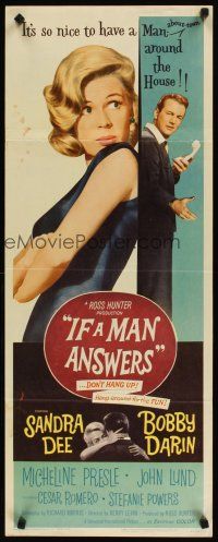 2a316 IF A MAN ANSWERS insert '62 great close up art of sexy Sandra Dee & Bobby Darin!