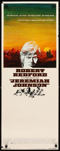 2a337 JEREMIAH JOHNSON insert '72 cool artwork of Robert Redford, directed by Sydney Pollack!