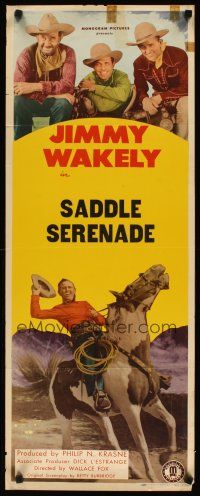 2a341 JIMMY WAKELY stock insert '50s singing cowboy in western action, Saddle Serenade!