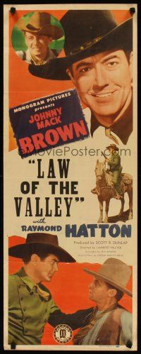 2a345 JOHNNY MACK BROWN stock insert '40s close-up portrait & on horseback, Law of the Valley!