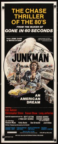 2a352 JUNKMAN insert '82 junk cars to movie stars, over 150 cars destroyed, cool art by Jensen!
