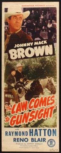 2a380 LAW COMES TO GUNSIGHT insert '47 great images of tough cowboy Johnny Mack Brown!
