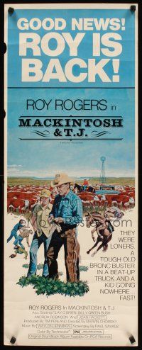2a403 MACKINTOSH & T.J. insert '75 Robert Tanenbaum art of Roy Rogers & cattle!