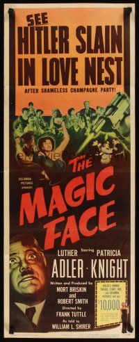 2a406 MAGIC FACE insert '51 Luther Adler as Hitler slain in love nest after champagne party!