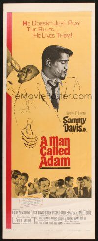 2a408 MAN CALLED ADAM insert '66 great image of Sammy Davis Jr + Louis Armstrong playing trumpet!