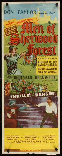 2a426 MEN OF SHERWOOD FOREST insert '56 Don Taylor as Robin Hood fighting guard!