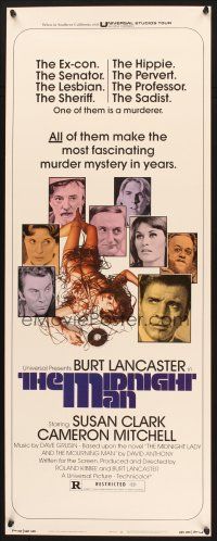 2a429 MIDNIGHT MAN insert '74 Burt Lancaster, Susan Clark, Cameron Mitchell