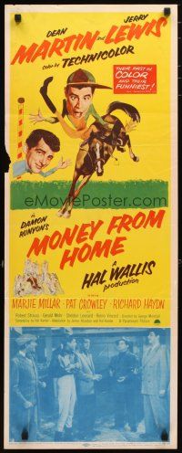 2a438 MONEY FROM HOME insert '54 3-D Dean Martin & horse jockey Jerry Lewis!