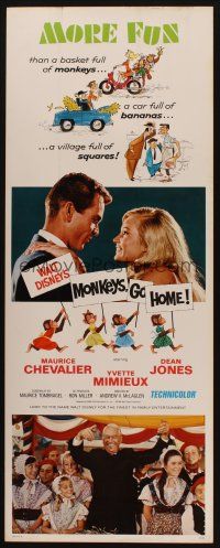 2a440 MONKEYS GO HOME insert '67 Disney, art of Maurice Chevalier, Yvette Mimieux & apes!