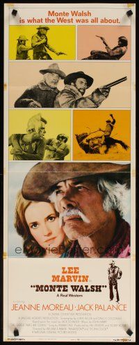 2a441 MONTE WALSH int'l insert '70 super close up of cowboy Lee Marvin & pretty Jeanne Moreau!