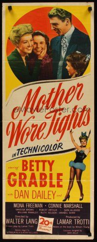 2a442 MOTHER WORE TIGHTS insert '47 art of Betty Grable, Dan Dailey, Mona Freeman & Connie Marshall!