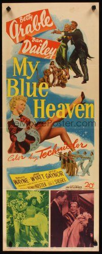 2a449 MY BLUE HEAVEN insert '50 great art of sexy Betty Grable showing her legs & Dan Dailey too!