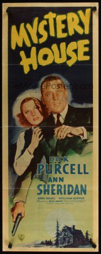 2a454 MYSTERY HOUSE insert '38 Dick Purcell & Ann Sheridan, who will be killers next victim?
