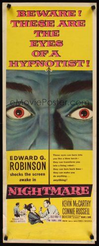 2a468 NIGHTMARE insert '56 Edward G. Robinson, from the Cornel Woolrich novel!