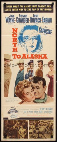 2a470 NORTH TO ALASKA insert '60 John Wayne & sexy Capucine in a fun-filled adventure in the Yukon!