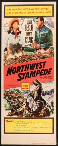 2a472 NORTHWEST STAMPEDE insert R53 western art of cowboy Jack Oakie & cowgirl Joan Leslie!