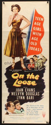 2a477 ON THE LOOSE insert '51 sexy bad Joan Evans is school girl by day & thrill seeker by night!