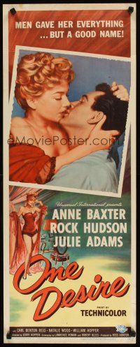 2a479 ONE DESIRE insert '55 art of sexy Anne Baxter kissing Rock Hudson!