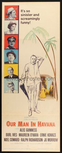 2a486 OUR MAN IN HAVANA insert '60 art of Alec Guinness in Cuba, directed by Carol Reed!