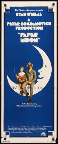2a490 PAPER MOON insert '73 great image of smoking Tatum O'Neal with dad Ryan O'Neal!