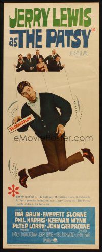 2a496 PATSY insert '64 wacky star & director Jerry Lewis hanging from strings like a puppet!