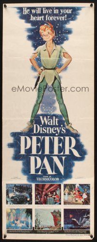 2a502 PETER PAN insert '53 Walt Disney animated cartoon fantasy classic, great full-length art!