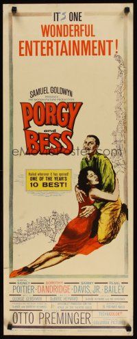 2a507 PORGY & BESS insert '59 art of Sidney Poitier & Dorothy Dandridge!