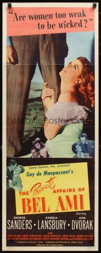 2a515 PRIVATE AFFAIRS OF BEL AMI insert '47 sexy Angela Lansbury loves scoundrel George Sanders!