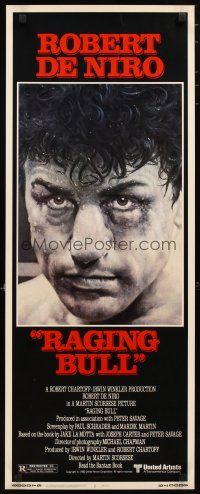 2a525 RAGING BULL insert '80 Martin Scorsese, classic close up boxing image of Robert De Niro!