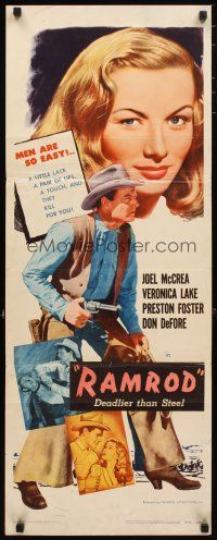 2a530 RAMROD insert R53 full length Joel McCrea with gun, sexy Veronica Lake close-up!