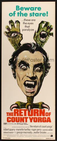 2a542 RETURN OF COUNT YORGA insert '71 Robert Quarry, AIP vampires, wild monster art!