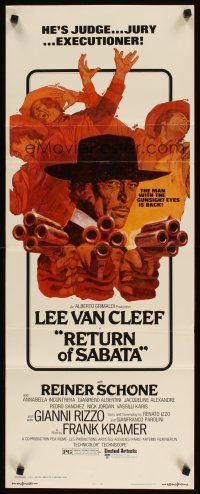 2a543 RETURN OF SABATA insert '72 cool artwork of Lee Van Cleef with bizarre pistol!