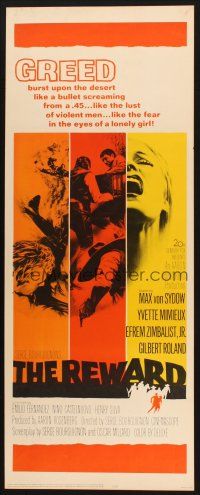 2a548 REWARD insert '65 Max Von Sydow, Yvette Mimieux, greed burst upon the desert like a bullet!