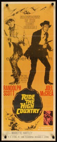 2a552 RIDE THE HIGH COUNTRY insert '62 Randolph Scott & Joel McCrea, showdown in the High Sierra!