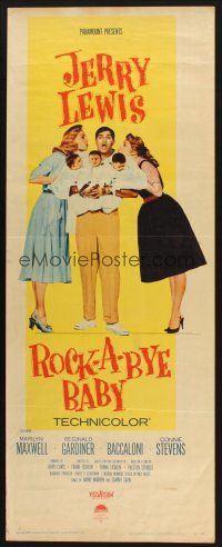 2a559 ROCK-A-BYE BABY insert '58 Jerry Lewis with Marilyn Maxwell, Connie Stevens, and triplets!