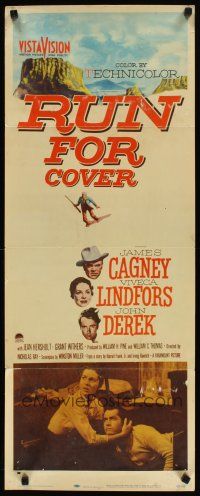 2a565 RUN FOR COVER insert '55 James Cagney, Viveca Lindfors, John Derek, directed by Nicholas Ray!