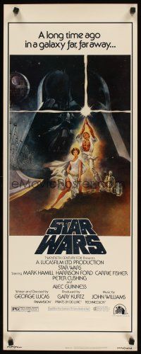 2a655 STAR WARS insert '77 George Lucas classic sci-fi epic, great different art by Tom Jung!