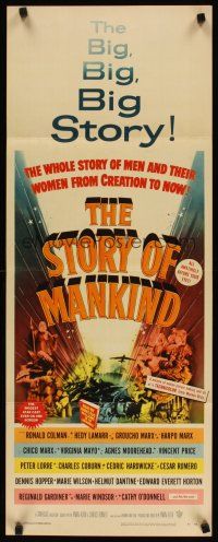 2a666 STORY OF MANKIND insert '57 Ronald Colman, the Marx Bros., the BIG BIG BIG story!