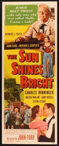 2a683 SUN SHINES BRIGHT insert '53 Charles Winninger, Irvin Cobb stories by John Ford!