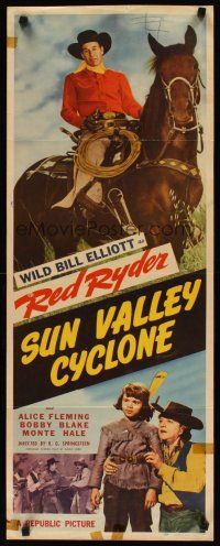 2a684 SUN VALLEY CYCLONE insert '46 Wild Bill Elliott as Red Ryder w/young Robert Blake!
