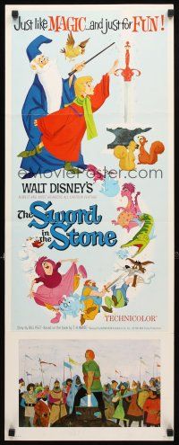 2a693 SWORD IN THE STONE insert '64 Disney's cartoon story of King Arthur & Merlin the Wizard!